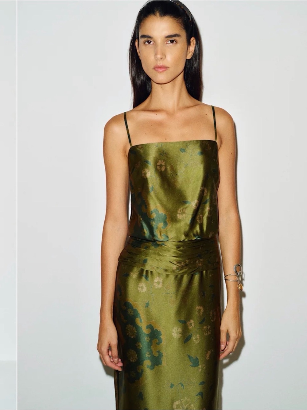 Reformation Ofelia Silk Dress - Emerald - 6